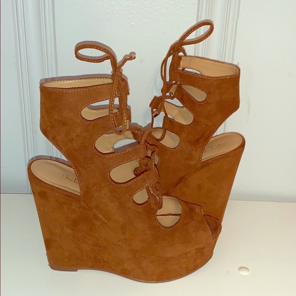 ALDO LACE UP WEDGES